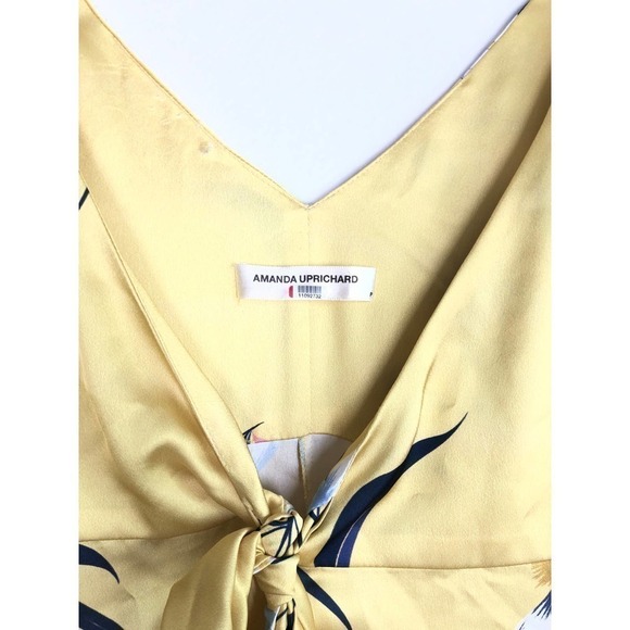 Amanda Uprichard Mccanna Dress Honeysuckle Wrap Maxi Yellow Floral Print XS - Picture 4 of 16